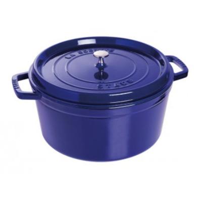 STAUB Mini Cocotte en Fonte, Ronde, &Oslash; 10 cm, 0,25 L, Bleu Intense