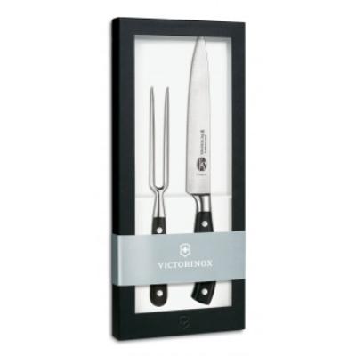 Victorinox 7.7243.2 Set de 2 Service &agrave; d&eacute;couper, Acier Inoxydable, Noir, 30 x 5 x 5 cm