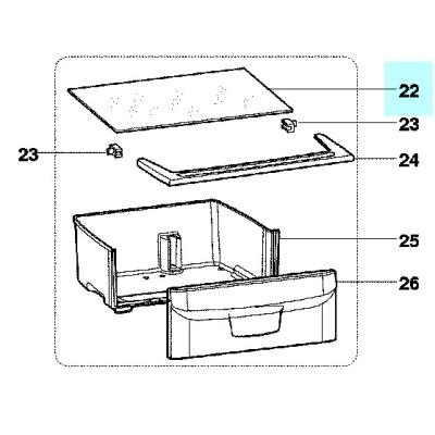 Etagere dessus bac a l&eacute;gumes d'origine 500X393 mm (C00094917) R&eacute;frig&eacute;rateur, cong&eacute;lateur Indesit