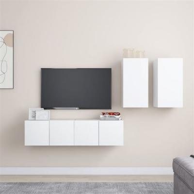 Vidaxl - Ensemble de meuble tv 4 pcs Blanc Agglom&eacute;r&eacute; White