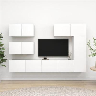 Mercatoxl - Ensemble de meuble tv 6 pcs Blanc Agglom&eacute;r&eacute;