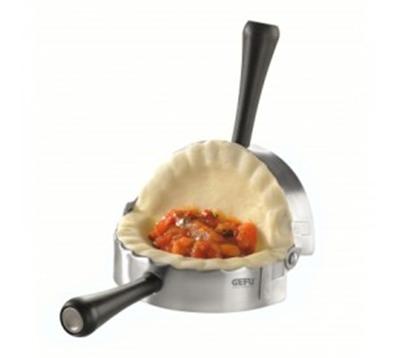 Moule &agrave; raviolis articul&eacute; rond en acier inoxydable argent