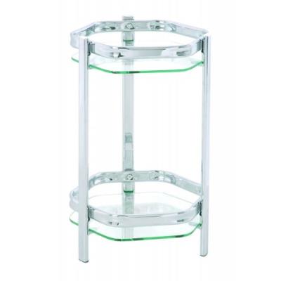 Haku m&ouml;bel 60206 console pour porte plantes tube d'acier/verre tremp&eacute; chrom&eacute;