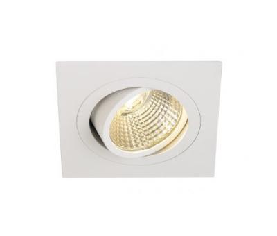 Kit new tria led carre, blanc mat, 6w, 3000k, 38&deg;, clips ressorts