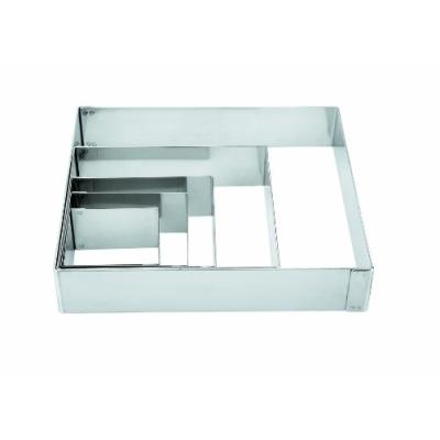 Lacor - 68460 - cercle carre pour p&acirc;tisserie en inox - 6 x 6 cm
