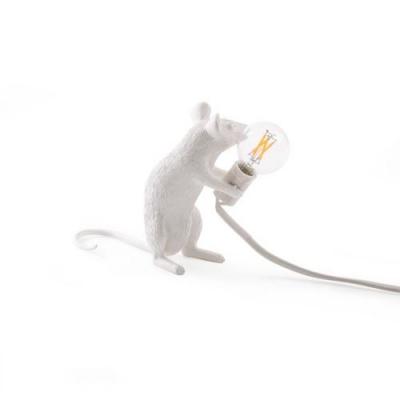 Lampe &agrave; poser en r&eacute;sine Seletti Souris assis Blanc 5 x 15 x 12,5 cm