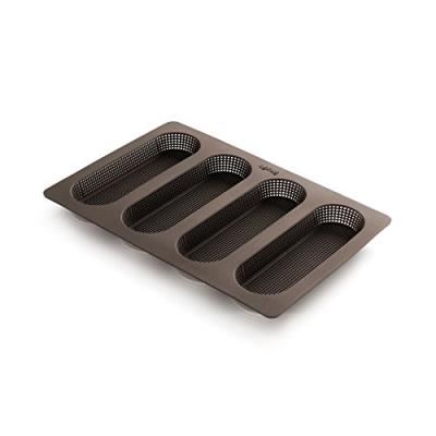 L&eacute;ku&eacute; - Baguette Moule Silicone Marron 29,2 x 20,3 x 2 cm Set de 4