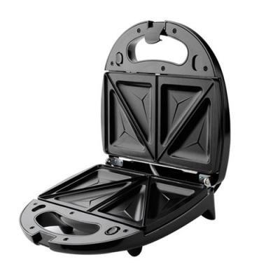 Machine &agrave; Petit-D&eacute;jeuner, 3-en-1, Gaufrier et croque-monsieur, 750W-Noir