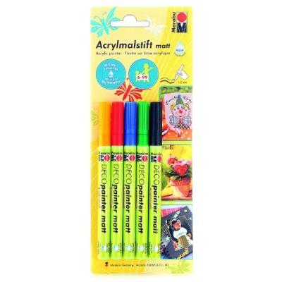 Marabu feutre acrylique deco painter mat, blister de 5 mr012200080