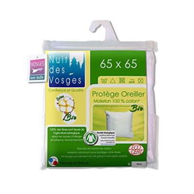 Nuit des vosges 204481 sous taie d'oreiller molleton bio coton blanc 65 x 65 cm