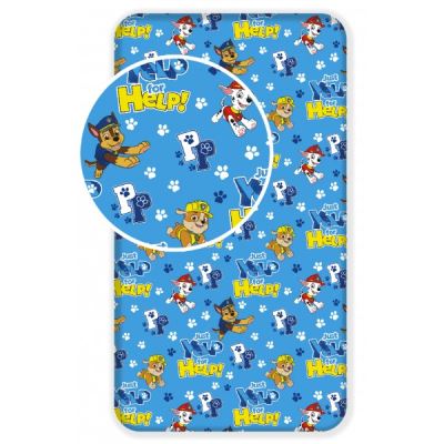 Pat Patrouille Blue - Drap Housse Enfant Coton - Literie 90 x 190 cm