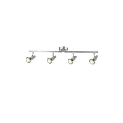 Rampe 4 spots gu10, m&eacute;tal acier/chrome, BRILLIANT Ryan