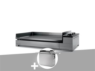 Plancha gaz Premium 75 inox avec chariot - FORGE ADOUR - Gris
