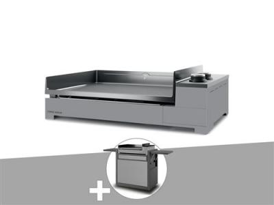 Forge Adour - Plancha gaz Premium 60 acier avec chariot Gris