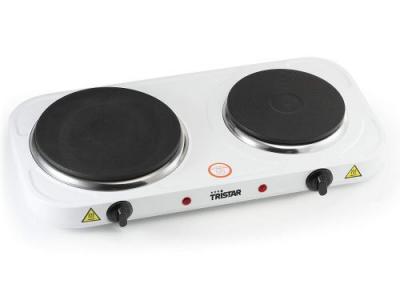 Plaque chauffante double Tristar KP-6245 &ndash; 2 500 W &ndash; Blanc KP-6245 