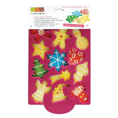 Plaque de d&eacute;coupoirs No&euml;l - 12 formes - ScrapCooking - couleur variant