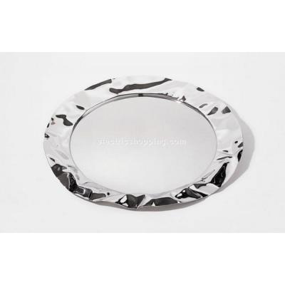 Alessi 90039 foix plateau rond en acier inoxydable 18/10 brillant
