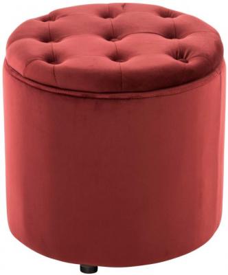 Pouf repose-pieds Pantin en velours avec espace de rangement , Rouge