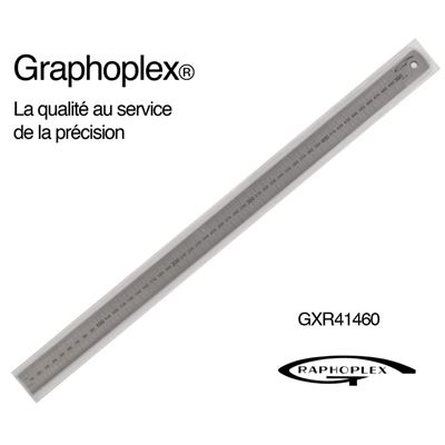 R&eacute;glet acier &eacute;pais &eacute;p = 1mm l = 24mm l = 50cm - graphoplex