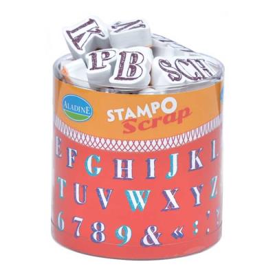 Kit 54 tampons Stampo'scrap Alphabet crayonn&eacute; - Aladine - couleur variant