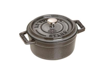 STAUB Mini Cocotte en Fonte, Ronde, &Oslash; 10 cm, 0,25 L, Gris Graphite