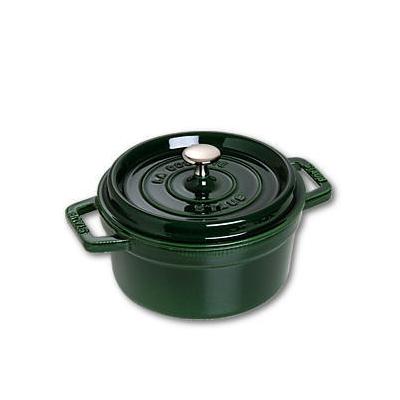 Cocotte Fonte Emaill&eacute;e Ronde Basilic 22cm - 2,60L