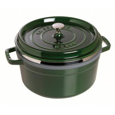 STAUB Cocotte Ronde avec Panier Vapeur 26 cm Basilic