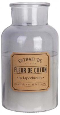 Home D&eacute;co Factory - bougie parfumee fleur coton apothicaire H25.5CM