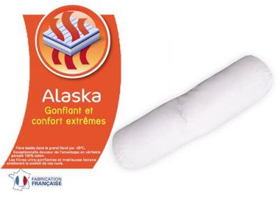 Bleu C&acirc;lin Traversin Ferme Confort Alaska, Enveloppe percale de polycoton, 140 cm
