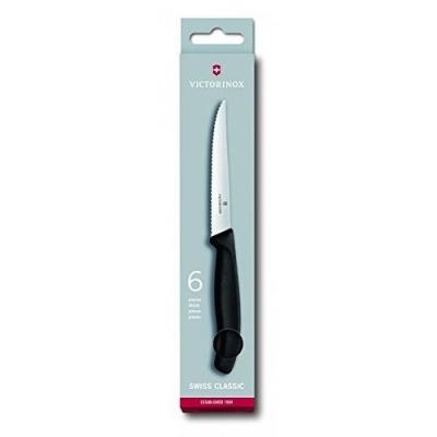 Couteaux &Agrave; Steak &Agrave; Lames Ondul&eacute;es, 6 Pi&egrave;ces, Noir