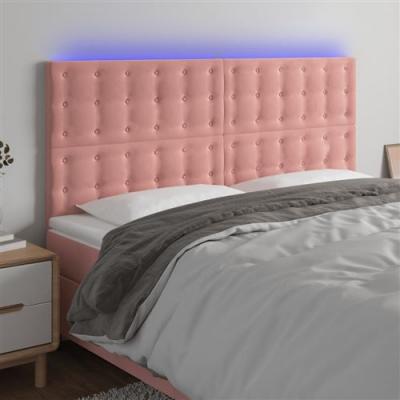 T&ecirc;te de lit &agrave; led Rose 160x5x118/128 cm Velours - Vidaxl