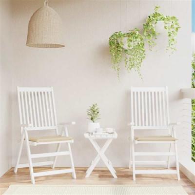 Vidaxl coussins de chaise de jardin 2 pcs beige 40x40x3 cm tissu