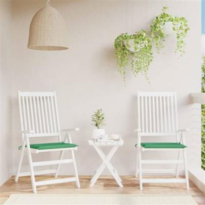 Vidaxl coussins de chaise de jardin 2 pcs vert 40x40x3 cm tissu oxford