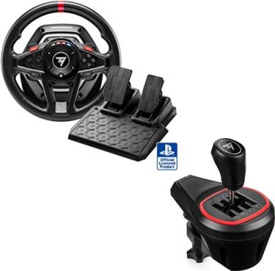 Thrustmaster T128-P + TH8S Shifter &ndash; Pack volant + p&eacute;dalier + levier de vitesses &ndash; PS4/PS5/PC 