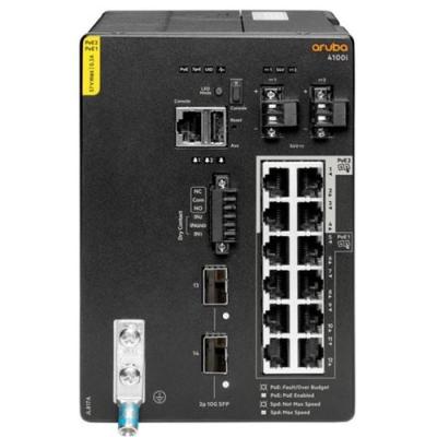 HPE Aruba Networking CX 4100i 12p 1GbE 8p Class4 PoE and 4p Class6 PoE 2p SFP+ DIN Mount Switch