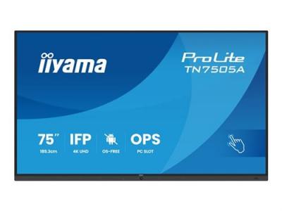 &Eacute;cran interactif iiyama TN7505A-B1AG 74,5 4K UHD IPS tactile antireflet