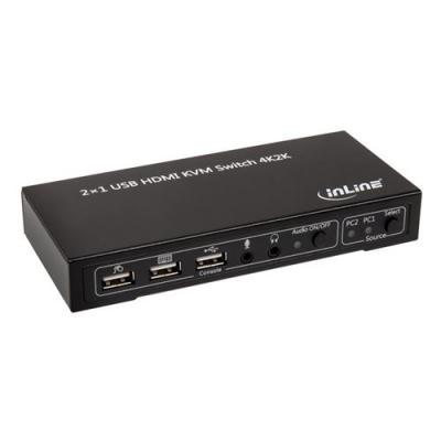 InLine Compatible KVM Switch, 2-Fach HDMI 4K2K mit Audio