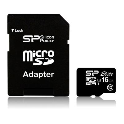 Silicon Power microSDHC Elite UHS-1 16 Go - Carte m&eacute;moire Class 10 UHS-1 