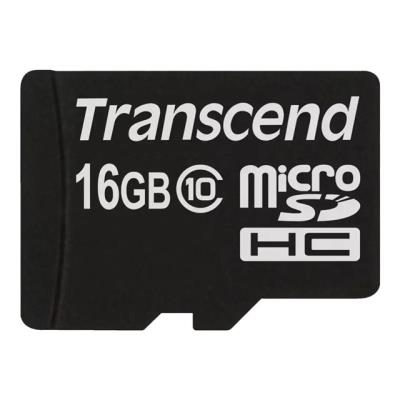 Transcend Micro Sdhc 16gb Class 10 Memory Card Noir