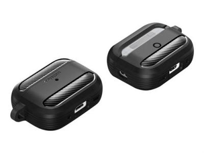 Spigen Rugged Armor Coque Compatible avec AirPods Pro 2eme G&eacute;n&eacute;ration (2023/2022) - Noir Mat