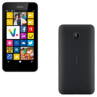 Smartphone Nokia Lumia 630, Double SIM, 8 Go, Noir