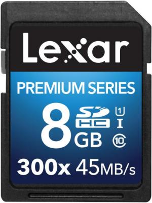 Carte m&eacute;moire Lexar SDHC 8 Go 45 Mo/s 