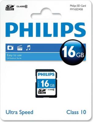 Philips FM16SD45B - Carte m&eacute;moire flash - 16 Go - Class 10 - SDHC