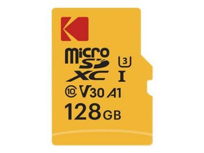KODAK Micro Carte M&eacute;moire SD 128Go UHS-I U3 V30 A1 - Ultra Performance