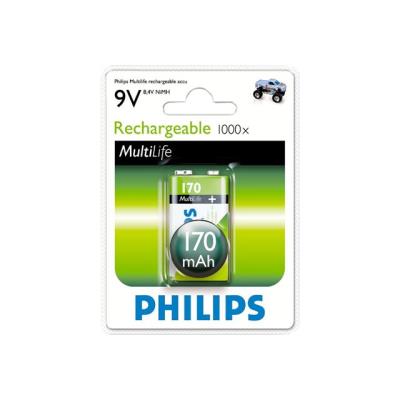 Philips Multilife 9VB1A17 - Batterie 9V - NiMH - (rechargeables) - 170 mAh