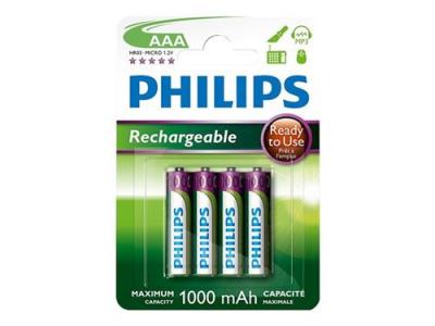R03B4RTU10 - Batterie 4 x AAA - NiMH - (rechargeables) - 1000 mAh