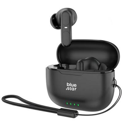 &Eacute;couteurs Sans Fil Contr&ocirc;le Tactile et &Eacute;tui de charge avec Dragonne Blue Star Noir 