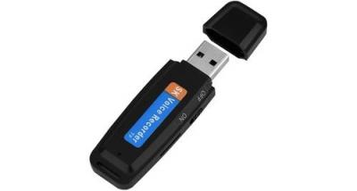 Cl&eacute; usb enregistreur vocal num&eacute;rique espion noir
