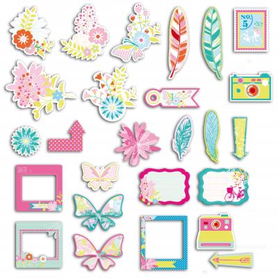 Toga CH62 So Fresh&nbsp;! Lot de 26 Chipboards Imprim&eacute;s Carton Multicolore 11 x 14,5 x 1,5 cm