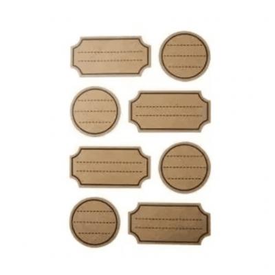 Stickers kraft - Cadres lign&eacute;s 3 cm - 32 pcs - Graine Cr&eacute;ative - couleur variant